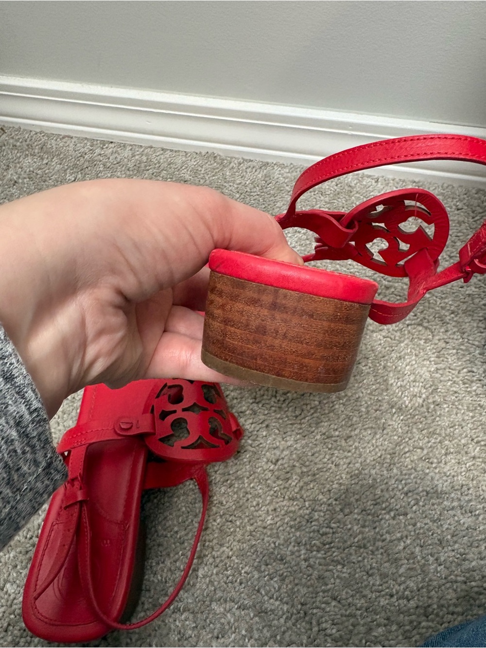 Tory Burch Red Miller Sandals - Picture 14 of 14